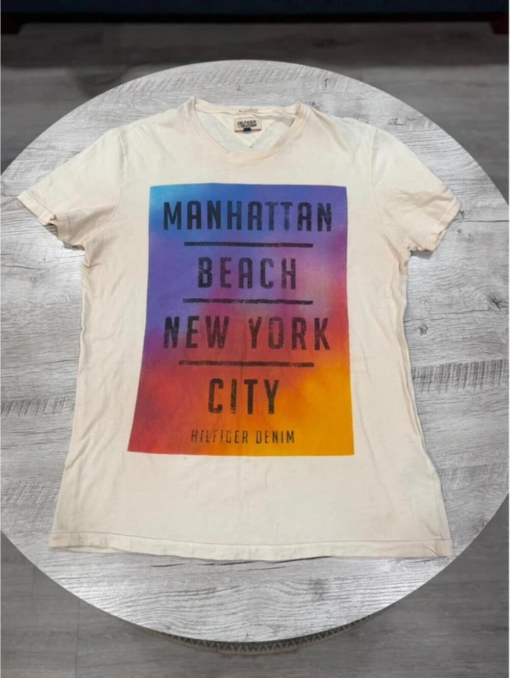 Tommy Hilfiger Denim Y2K NYC Graphic Tee Men’s Med Retro Streetwear
